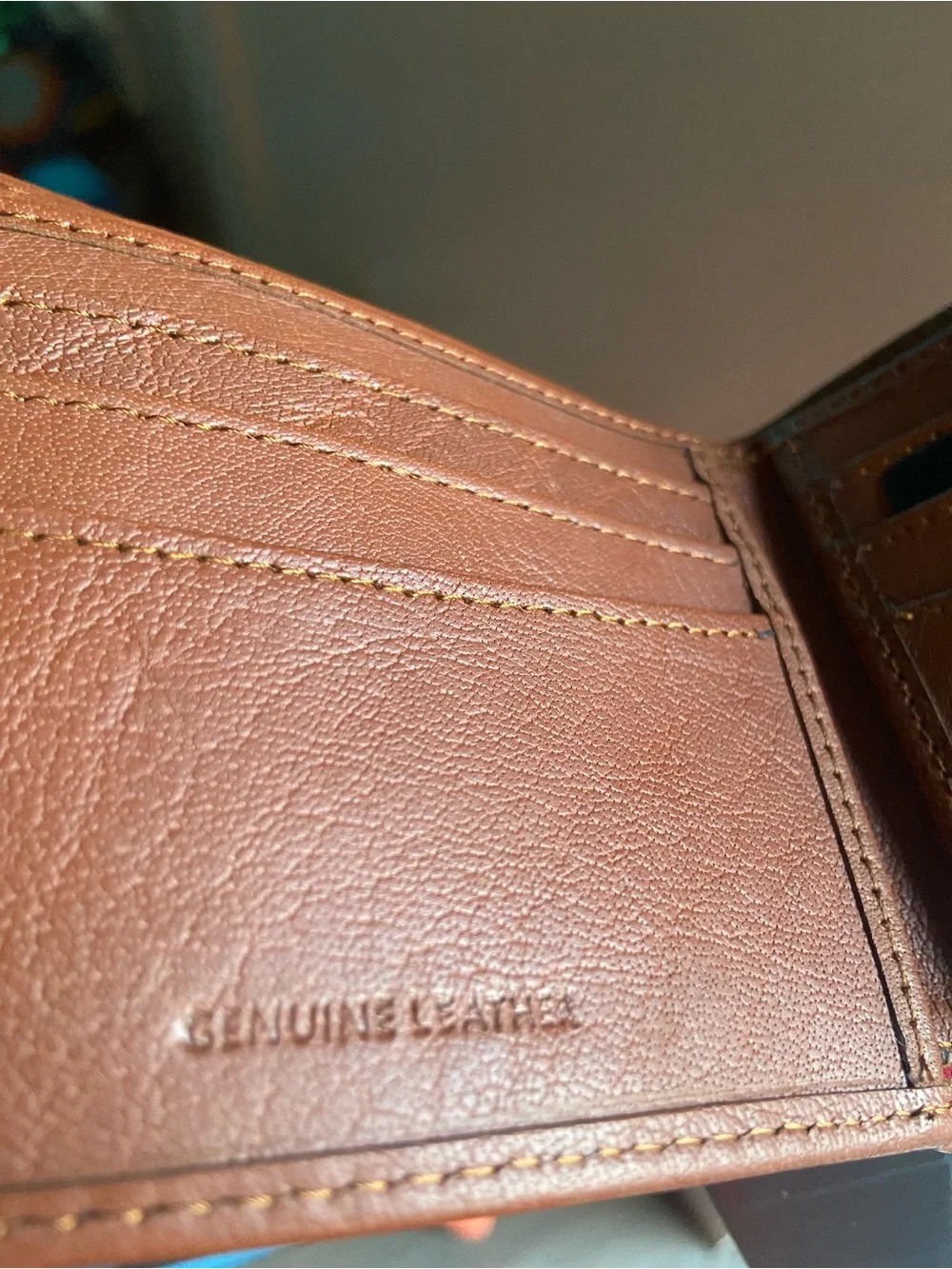 Tommy Hilfiger Brown Leather Double Billfold Wallet